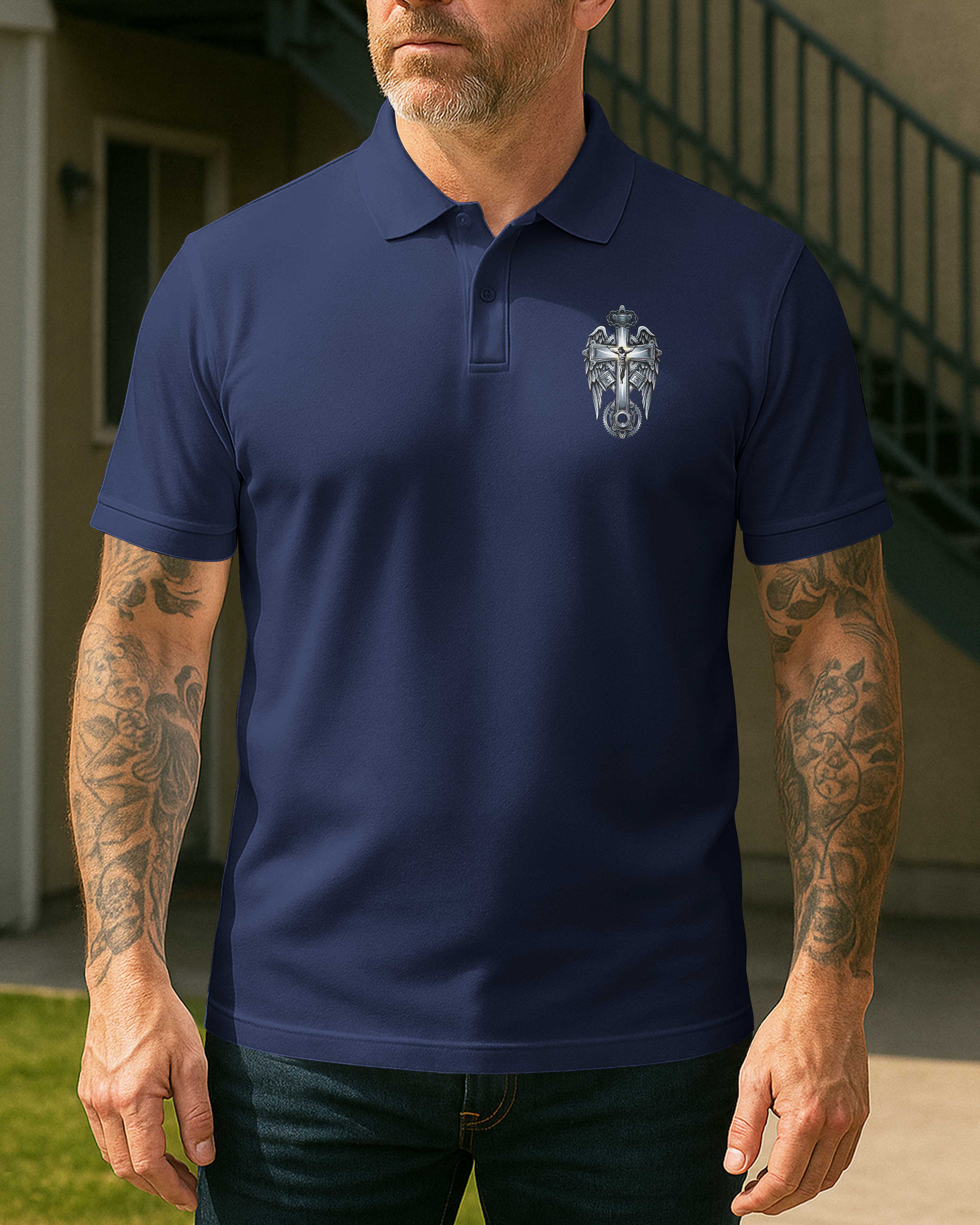 I Am A Simple Man I Like Motorcycles And Believe In Jesus Polo