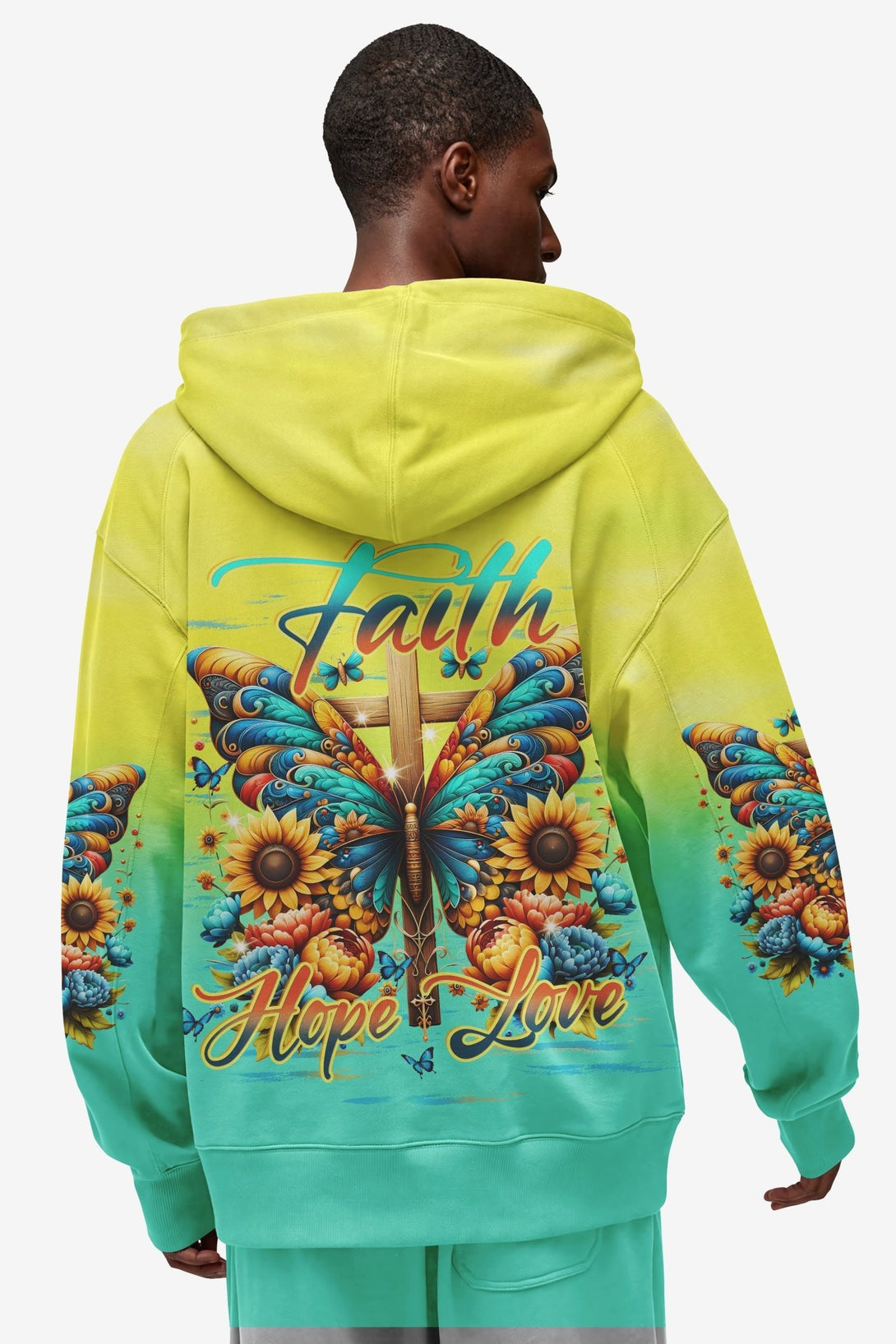 Faith Hope Love All Over Print Zip Hoodie - Christ Color