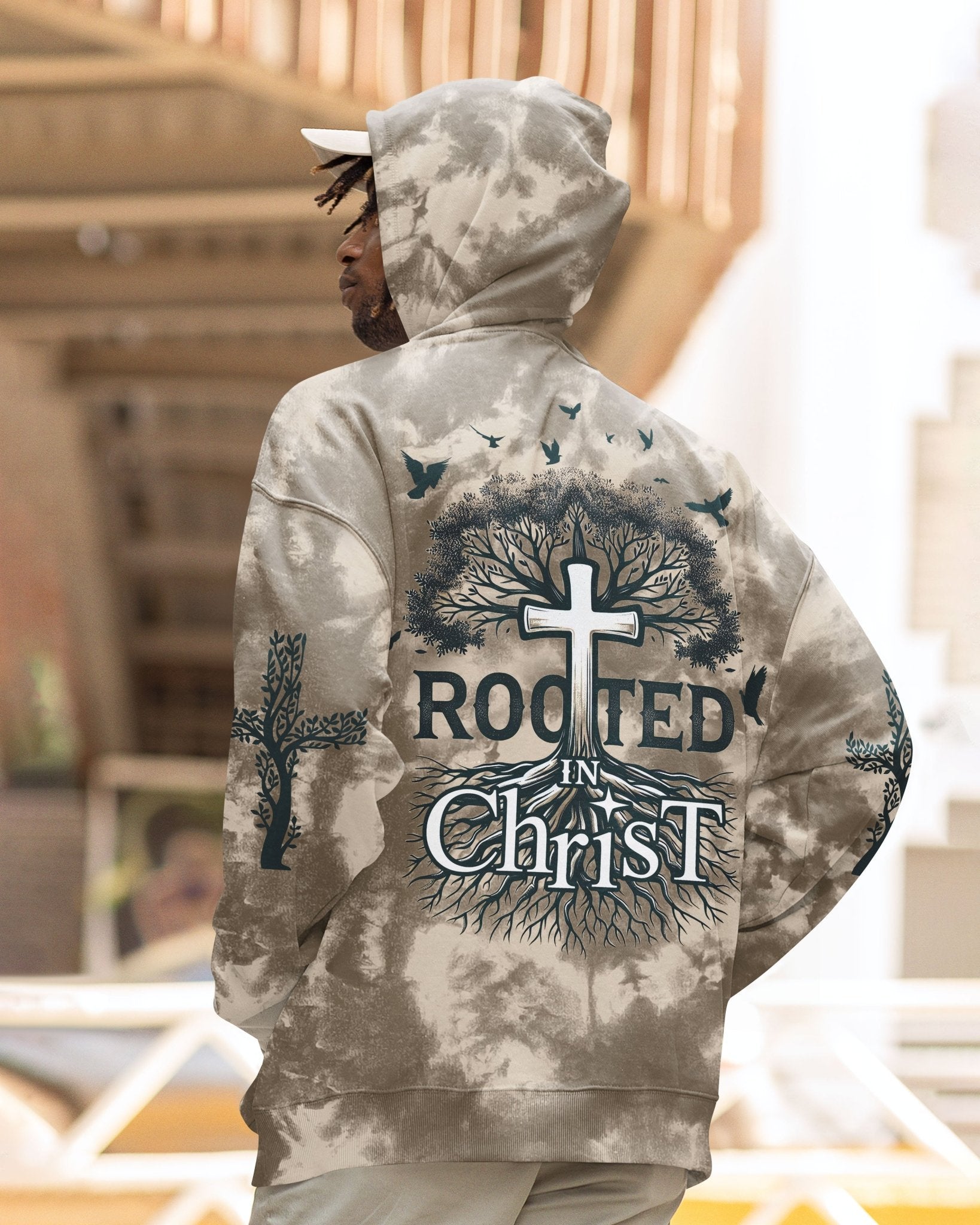 Rooted In Christ All Over Print Hoodie - Christ Color