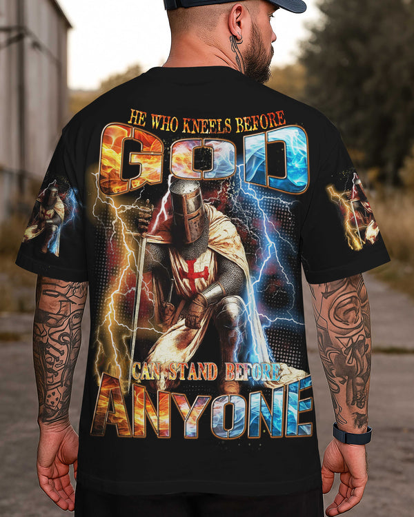 He Who Kneels Before God Can Stand Before Anyone All Over Print T-Shirt