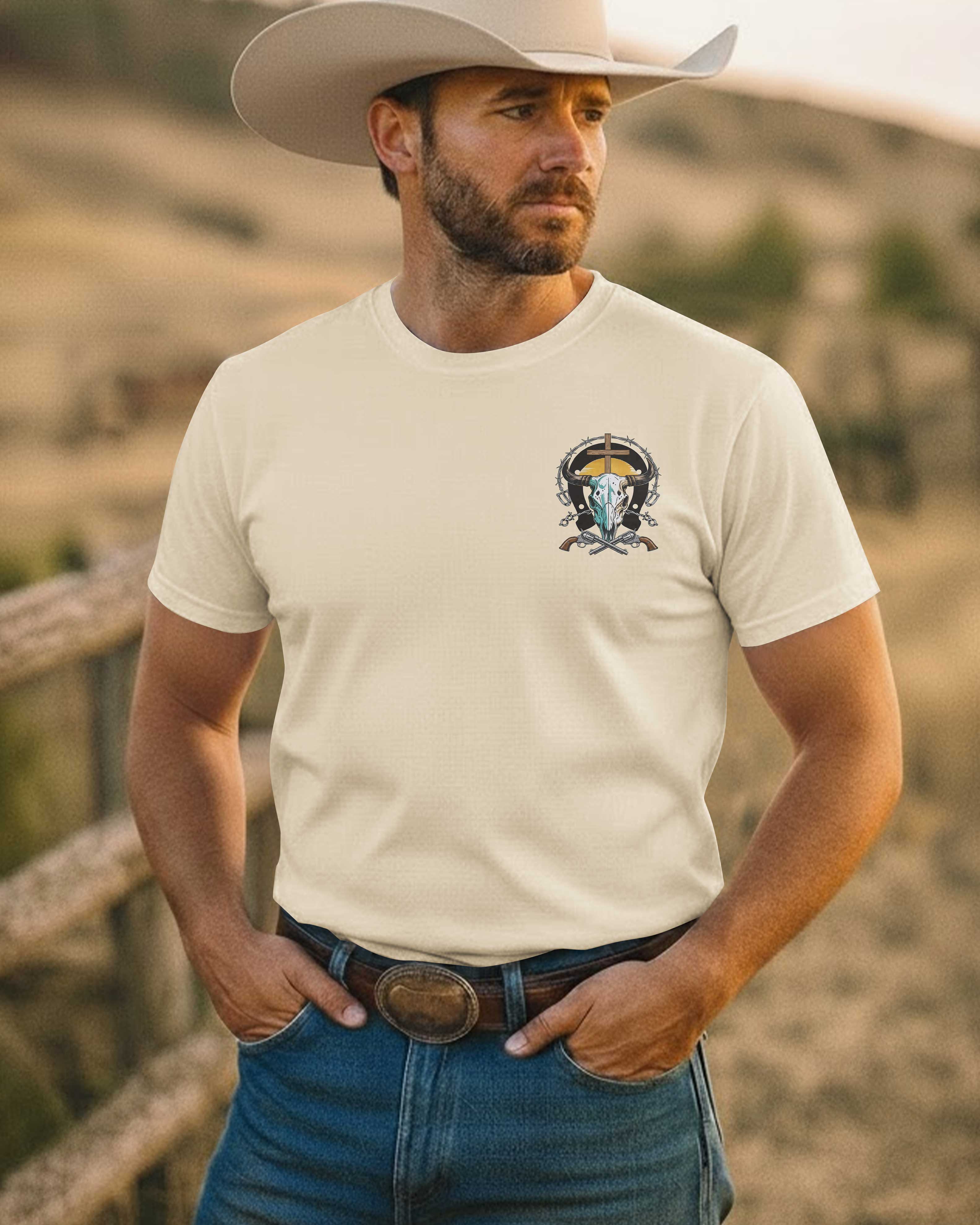 Just A Man Of Grit Grace And Gun Smoke T-Shirt
