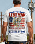 Retired Lineman Built By Grit Blessed By God T-Shirt