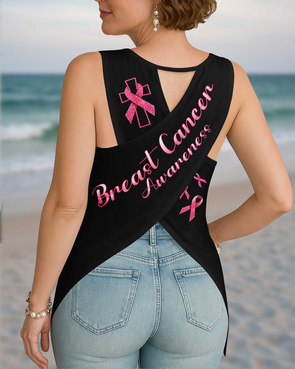 I Can Do All Things Through Christ Crop Out Wrap Back Tank Top