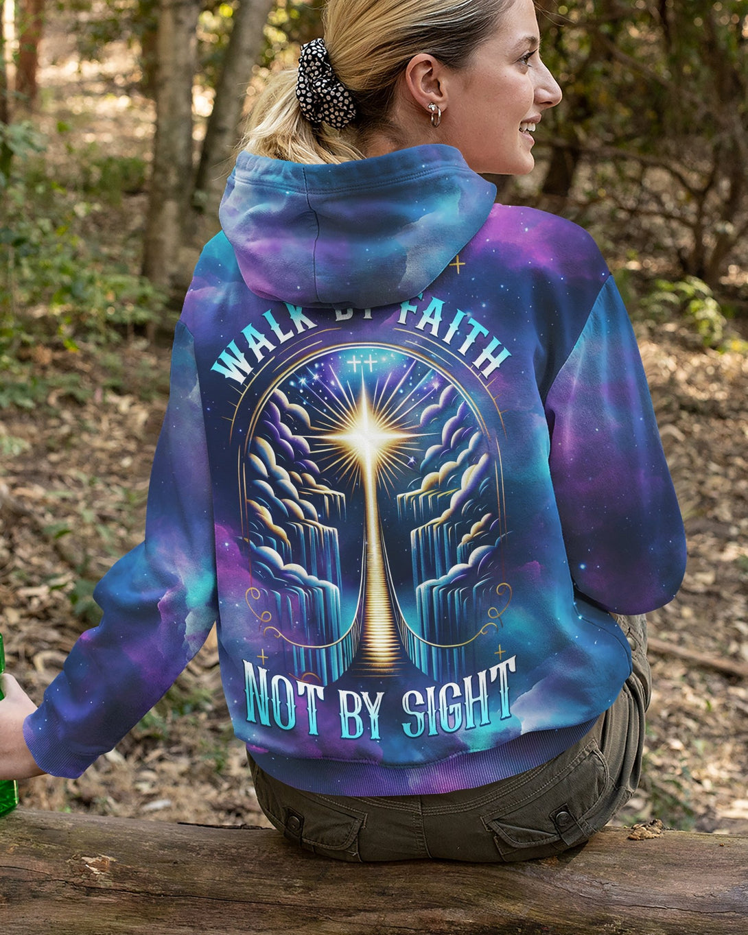 For We Walk By Faith Not By Sight All Over Print Zip Hoodie - Christ Color