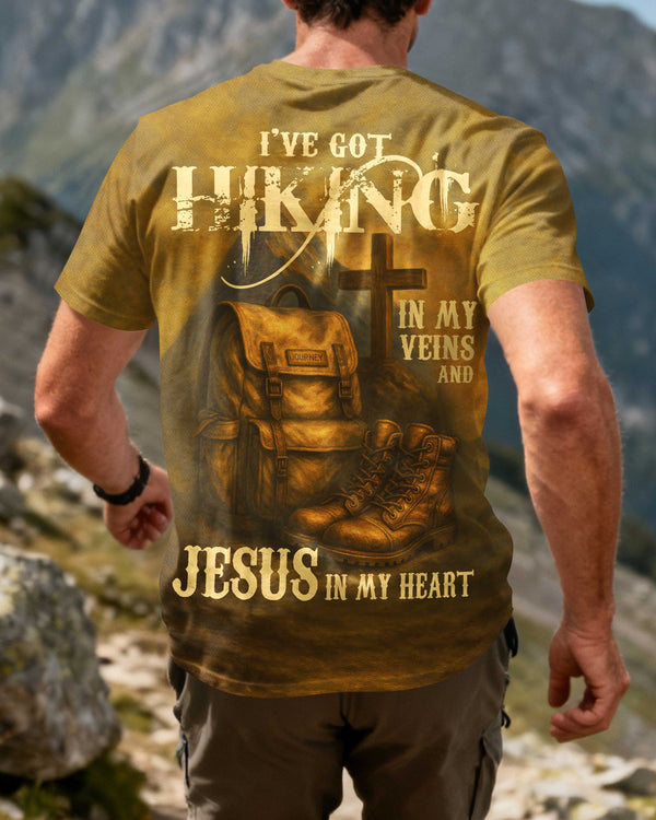 I've Got Hiking In My Veins And Jesus In My Heart All Over Print T-Shirt