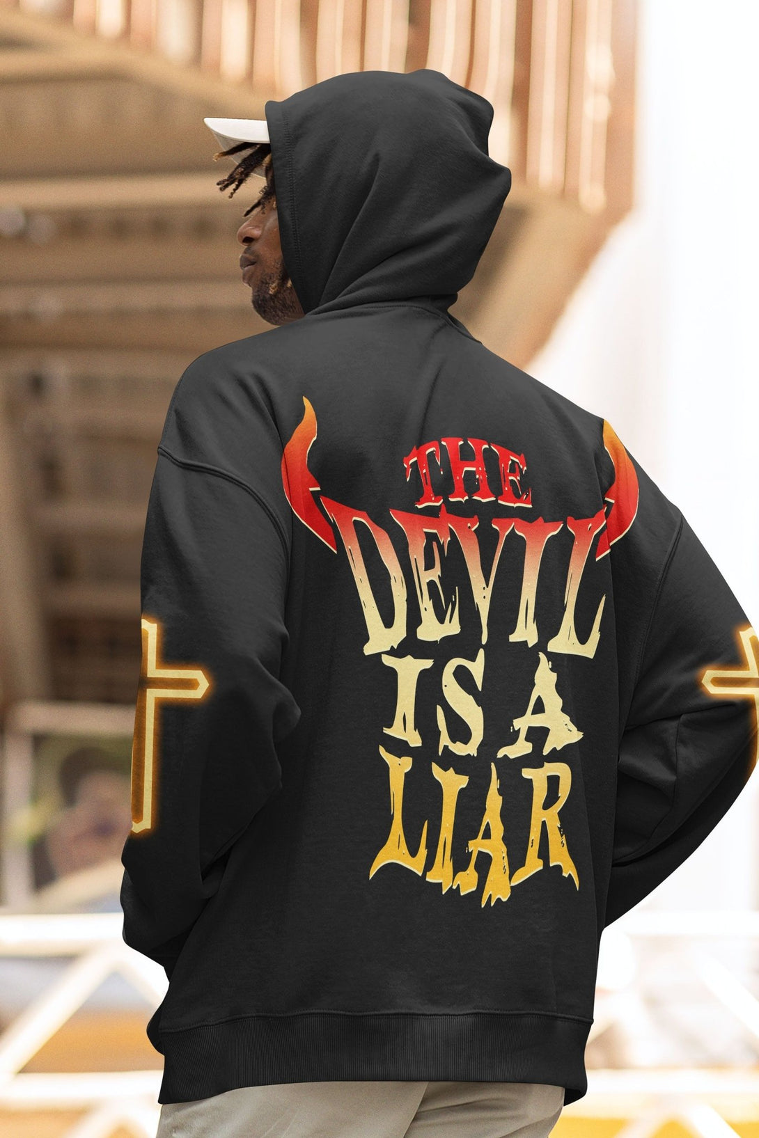 The Devil Is A Liar All Over Print Hoodie - Christ Color
