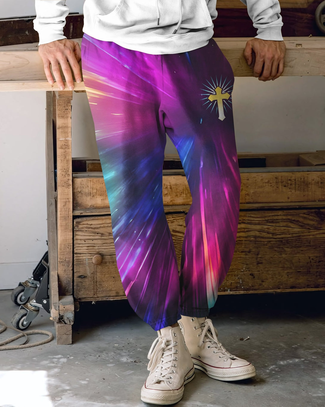 For God So Loved The World All Over Print Jogger Pants - Christ Color
