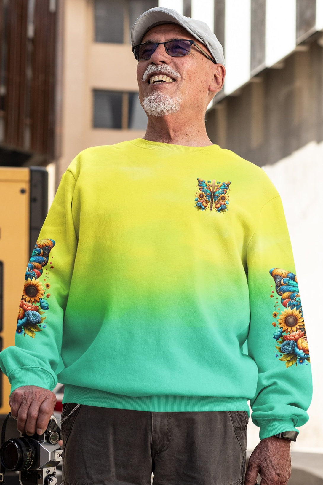 Faith Hope Love All Over Print Sweater - Christ Color