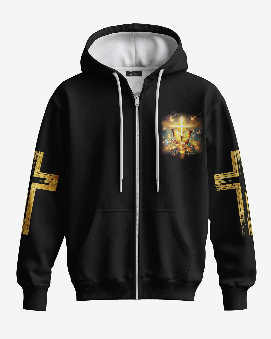 God Steps In Miracles Happen All Over Print Zip Hoodie - Christ Color