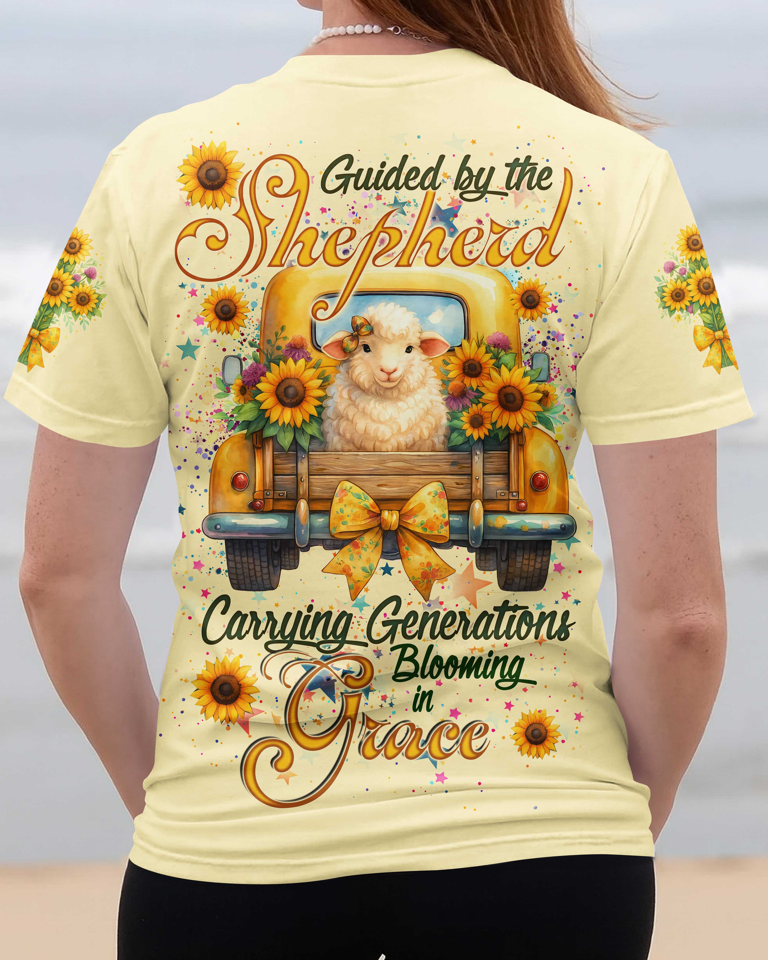 Guided By The Shepherd Carrying Generations Blooming In Grace T-Shirts