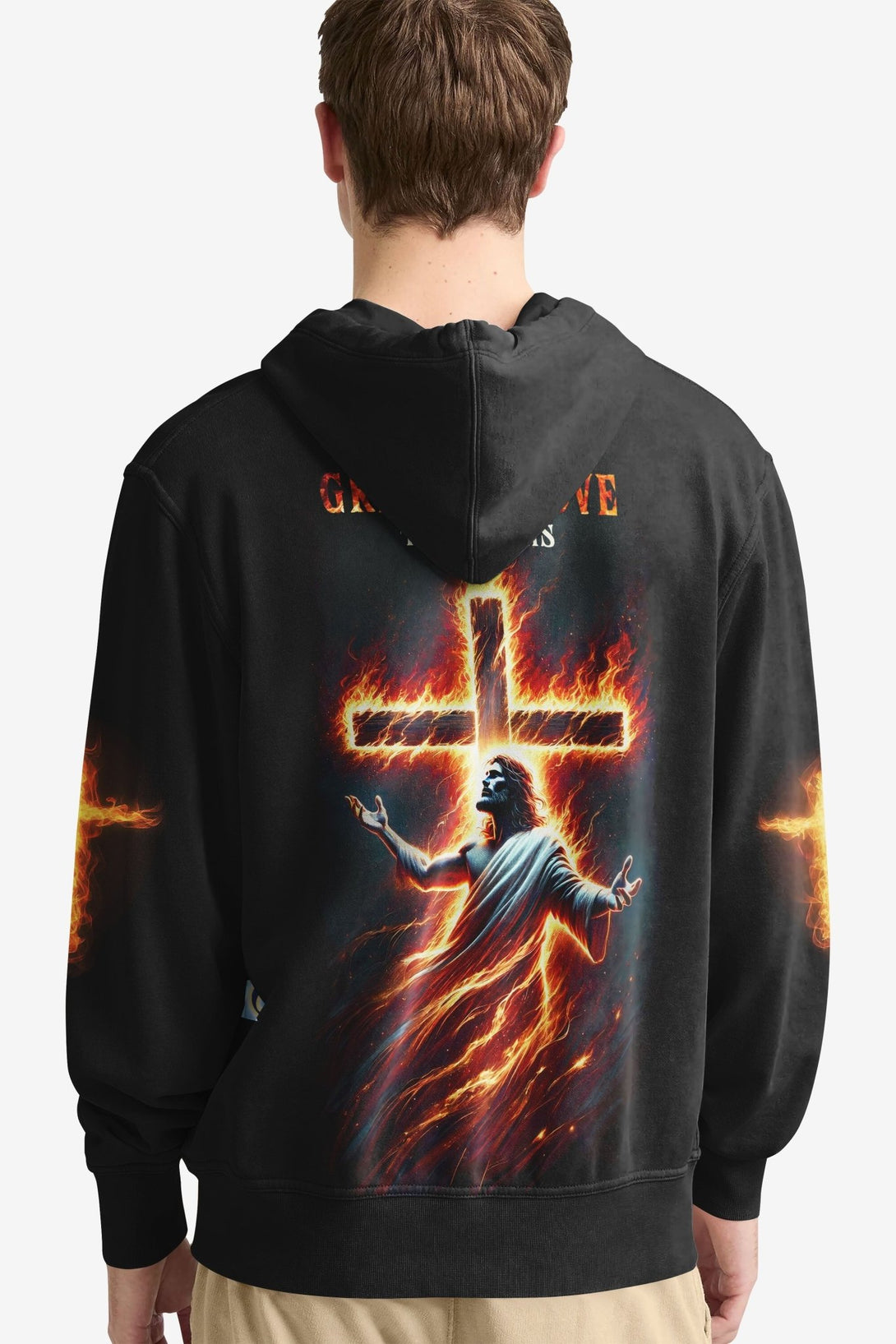 There's No Greater Love Than This All Over Print Hoodie - Christ Color