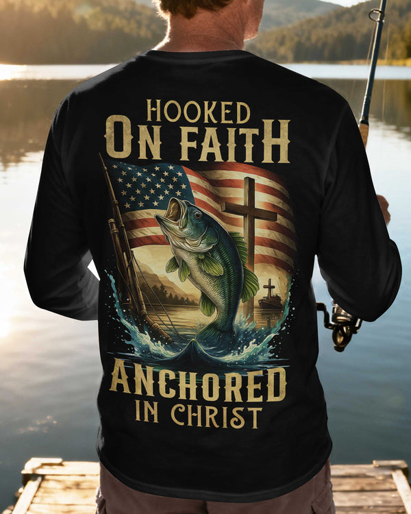 Hooked On Faith Anchored In Christ Long Sleeves Shirt