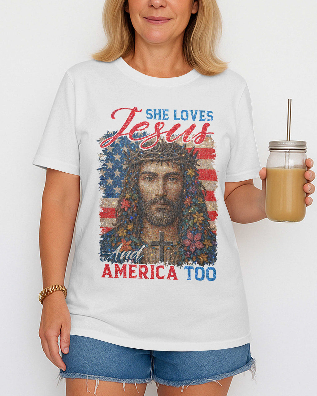 She Loves Jesus And America Too T-Shirt