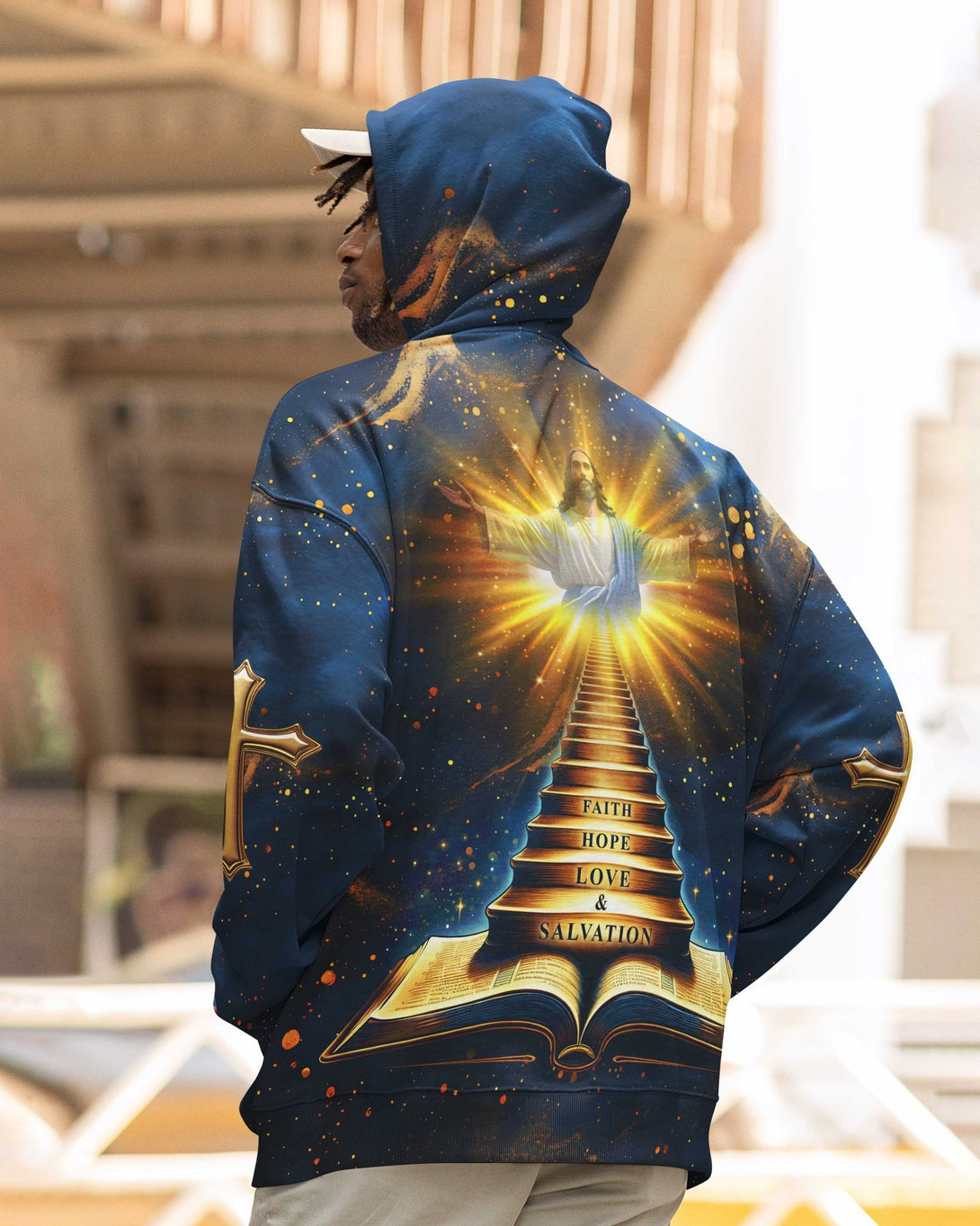 Faith Hope Love & Salvation All Over Print Zip Hoodie - Christ Color