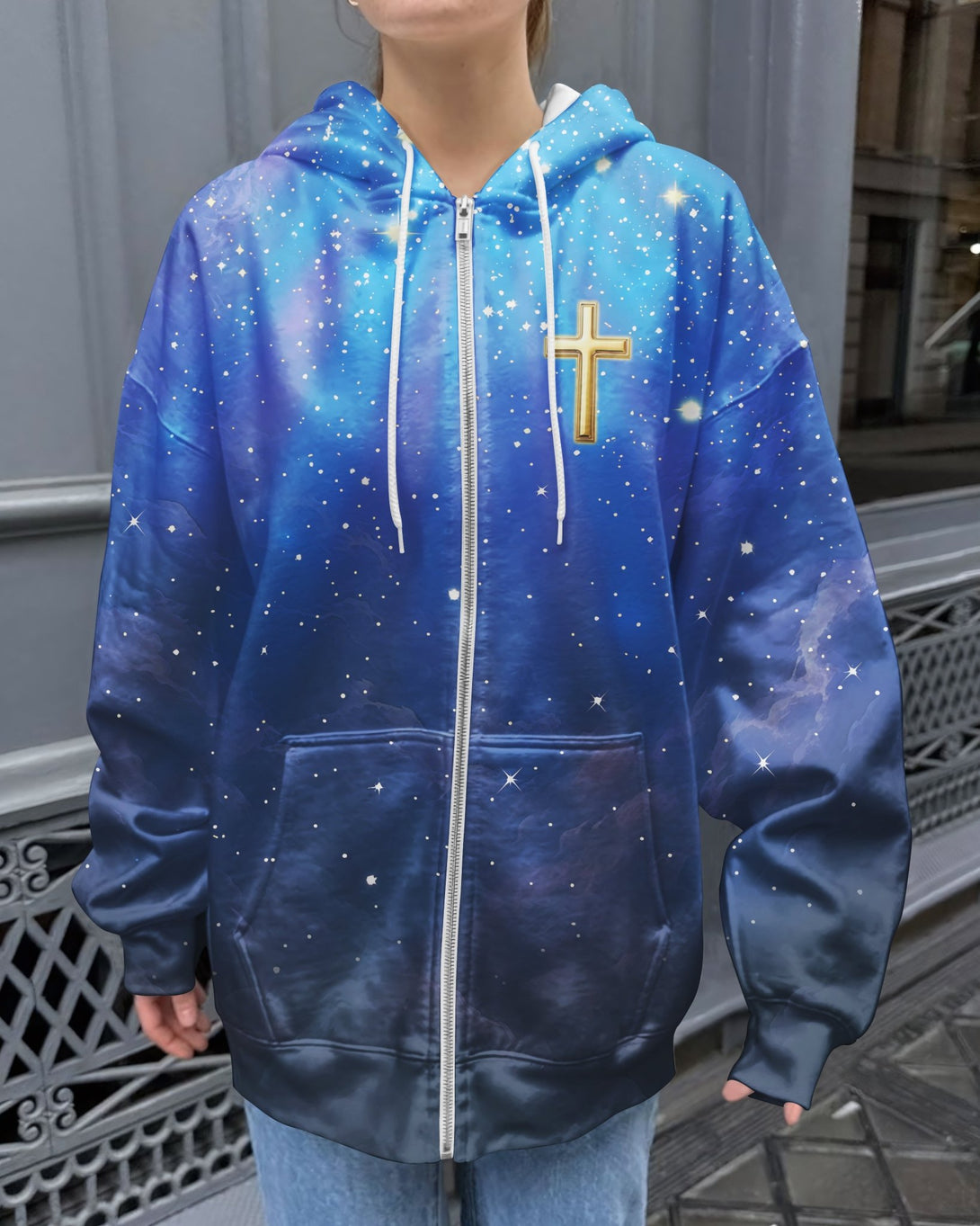 Faith Can Move Mountains All Over Print Zip Hoodie - Christ Color