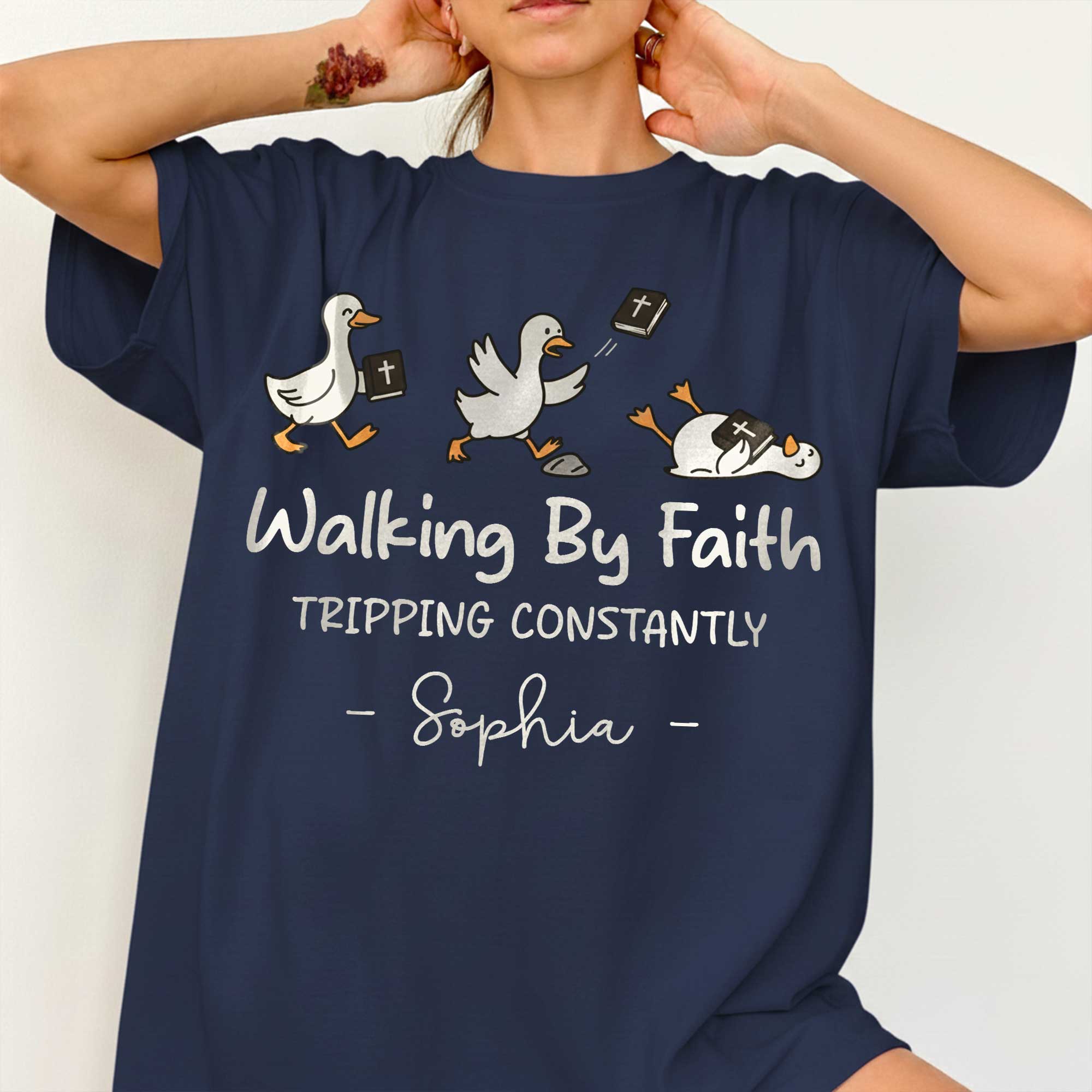 Walking By Faith Tripping Constantly Sophia T-Shirt
