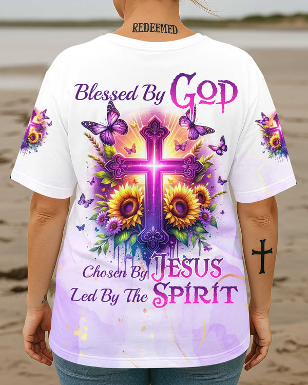 Blessed By God Chosen By Jesus Led By The Spirit All Over Print T-Shirt