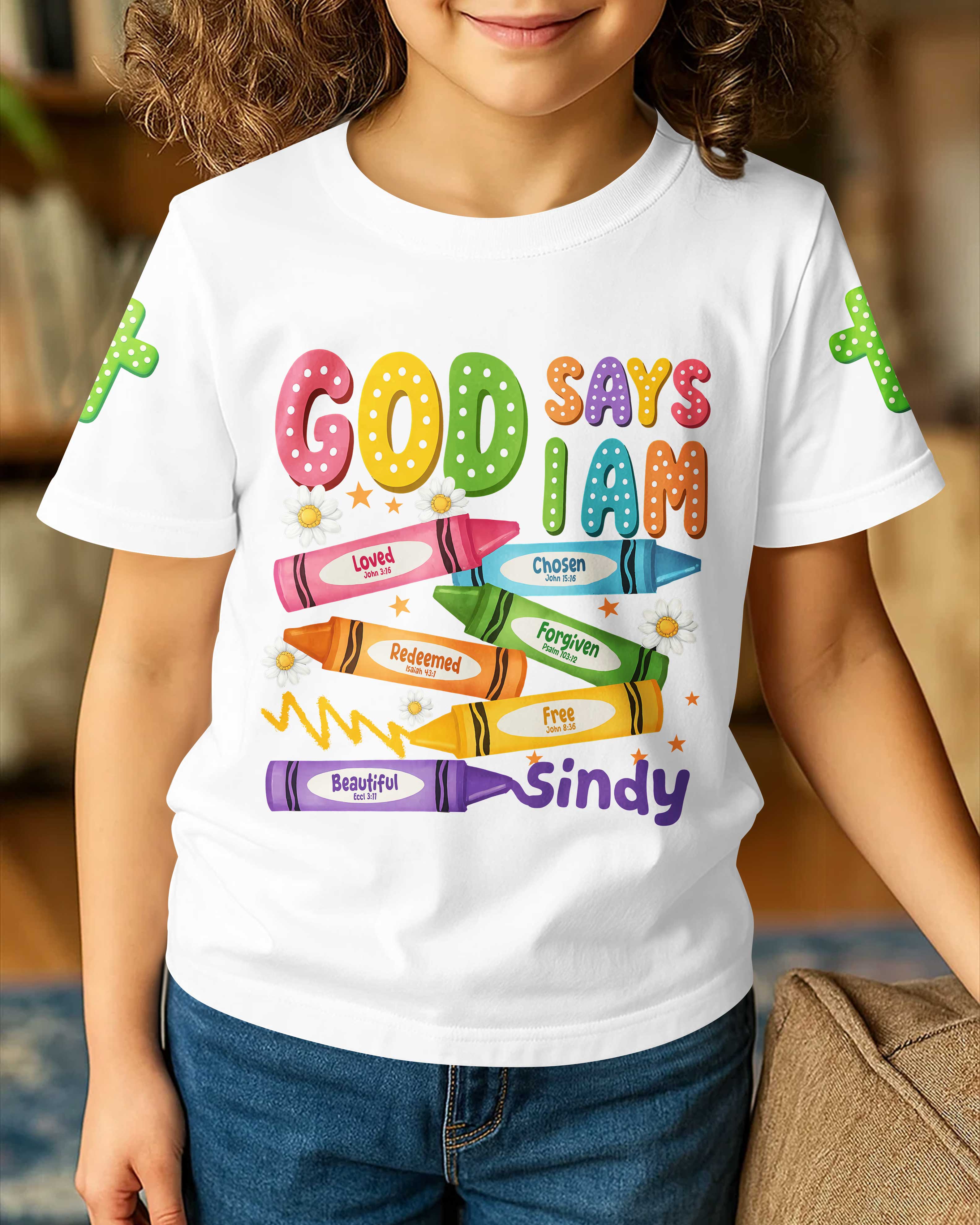 God Says I Am Pencil T-Shirt Kid