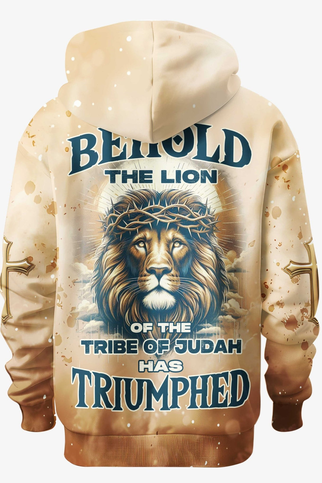 Behold The Lion Of The Tribe Of Judah Has Triumphed All Over Print Hoodie - Christ Color