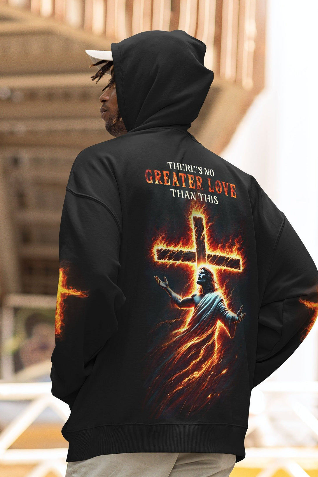 There's No Greater Love Than This All Over Print Hoodie - Christ Color