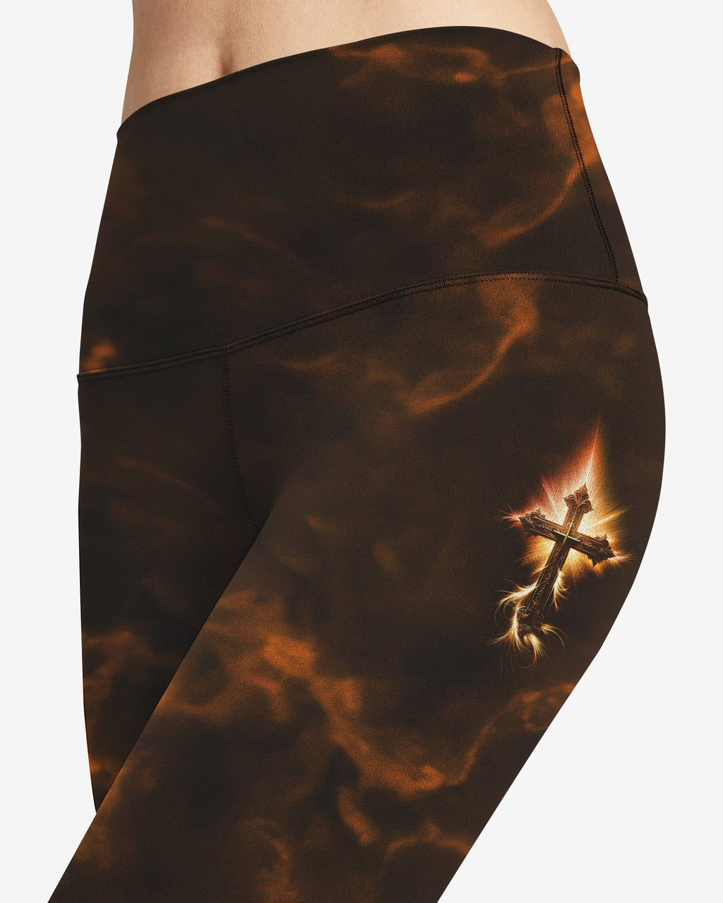 A Child Of God A Man Of Faith A Warrior Of Christ All Over Print Leggings - Christ Color