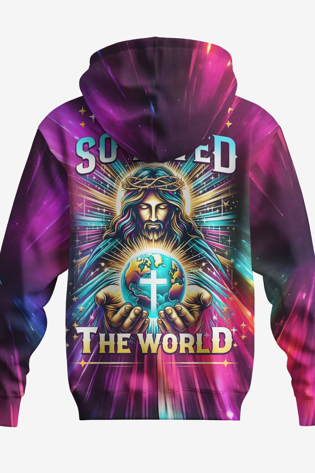 For God So Loved The World All Over Print Zip Hoodie - Christ Color