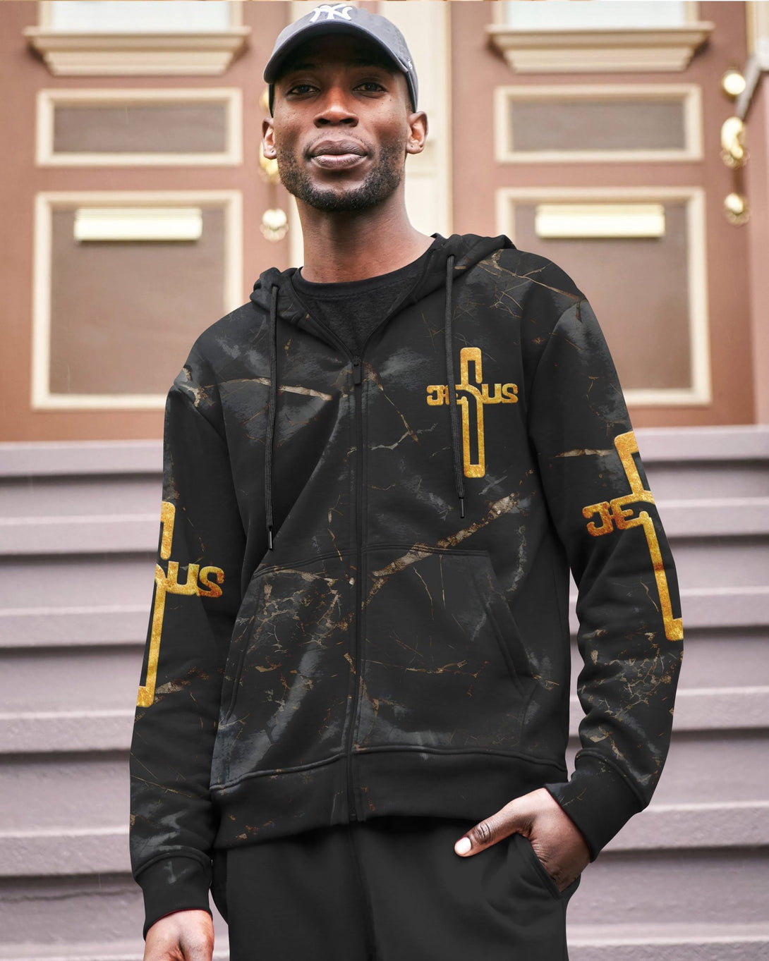 Death Could Not Hold Him All Over Print Zip Hoodie - Christ Color