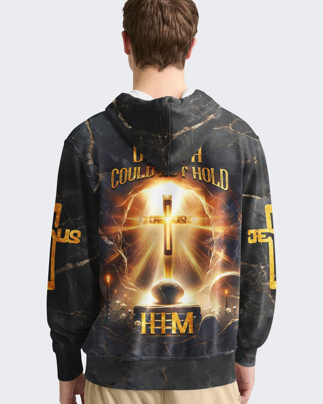Death Could Not Hold Him All Over Print Hoodie - Christ Color