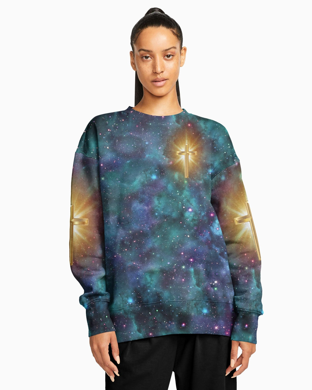 Whoever Drinks The Water I Give Them Will Never Thirst All Over Print Sweater - Christ Color