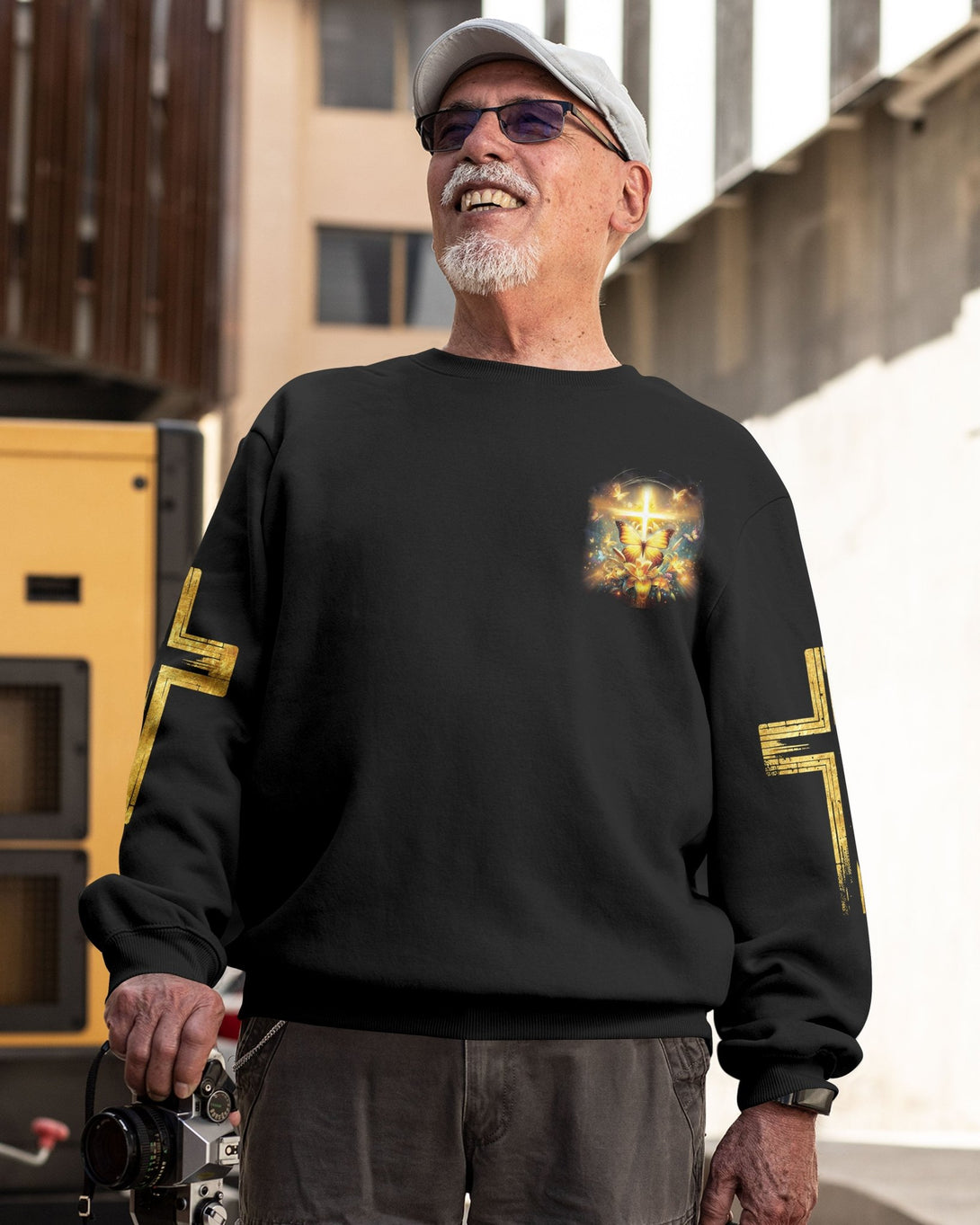 God Steps In Miracles Happen All Over Print Sweater - Christ Color