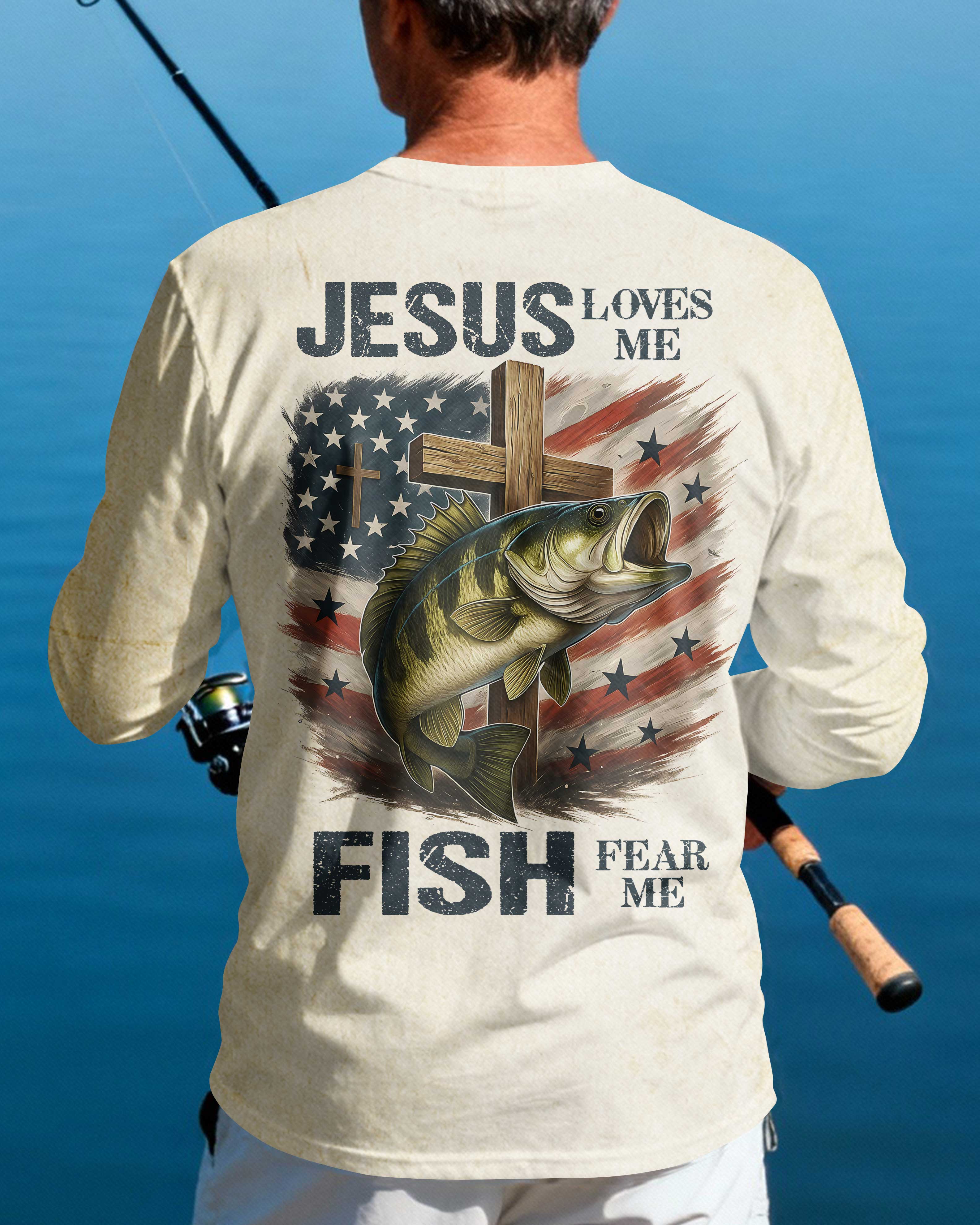 Jesus Loves Me Fish Fear Me Long Sleeves T-Shirt