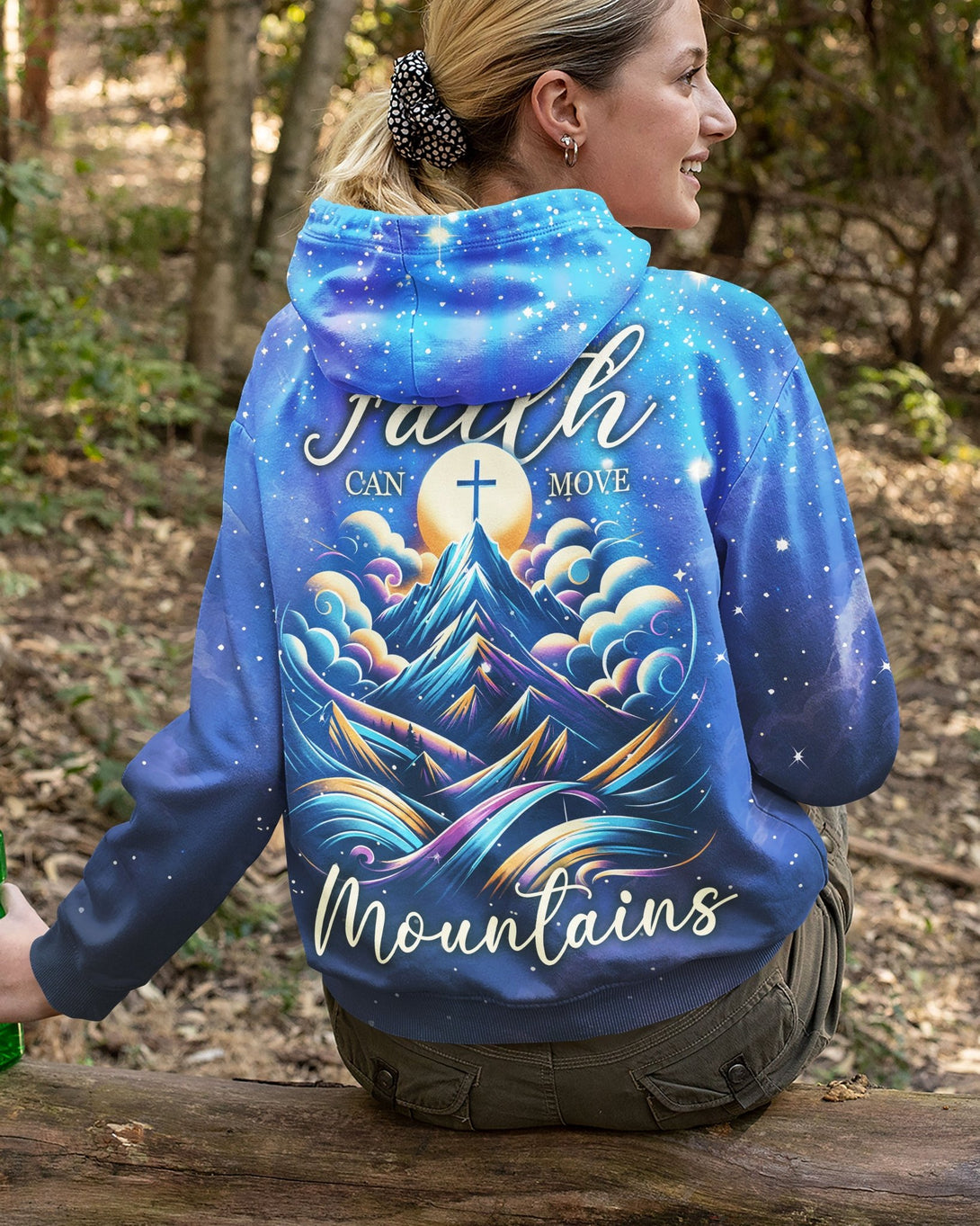 Faith Can Move Mountains All Over Print Hoodie - Christ Color