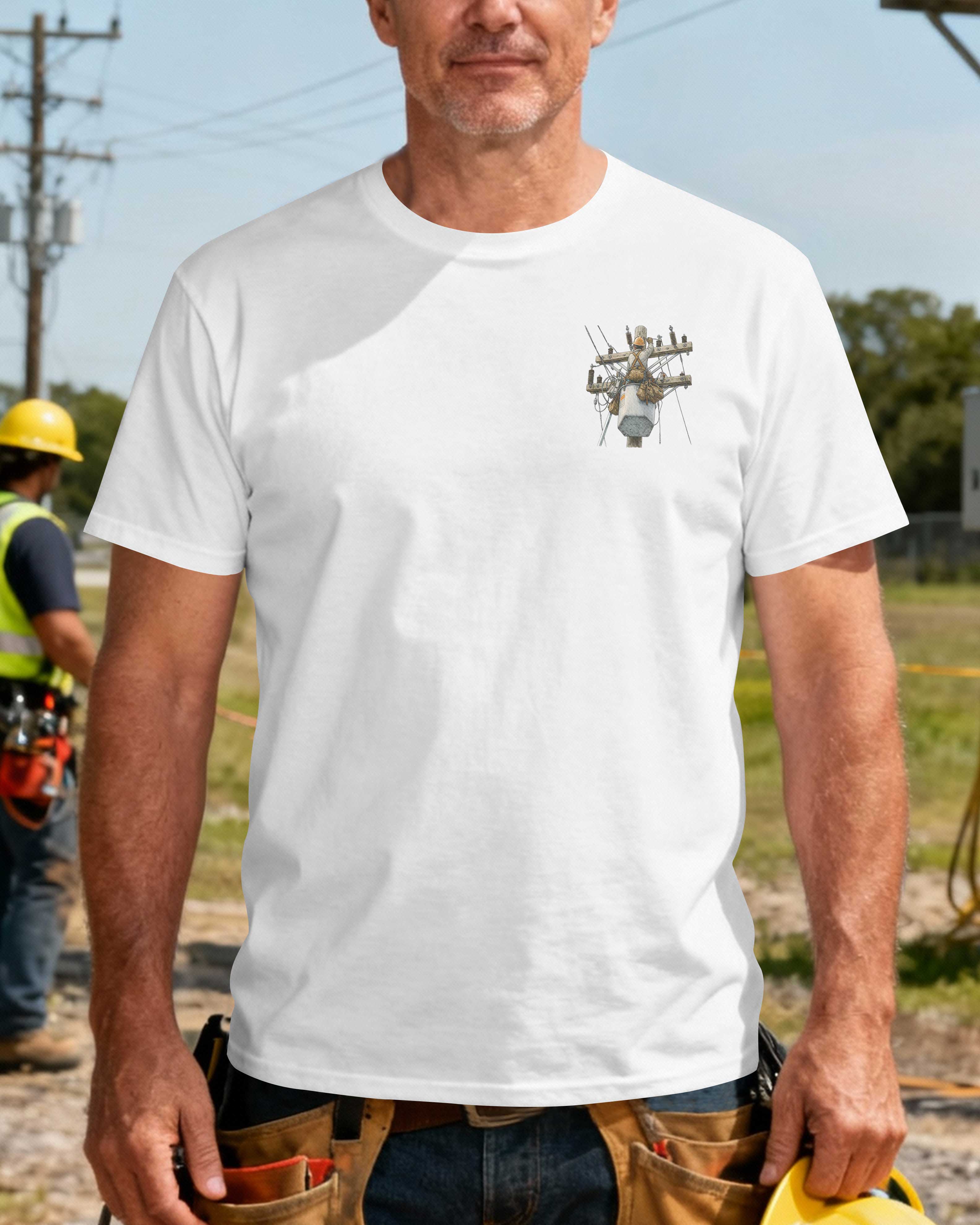 This Lineman Fixes What Storms Break With The Strength God Gives T-Shirt