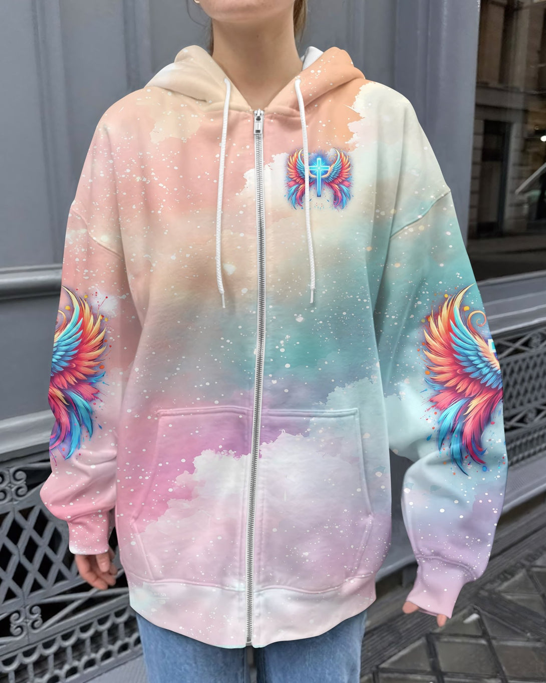 I Can Do All Things Through Christ Who Strengthens Me All Over Print Zip Hoodie - Christ Color