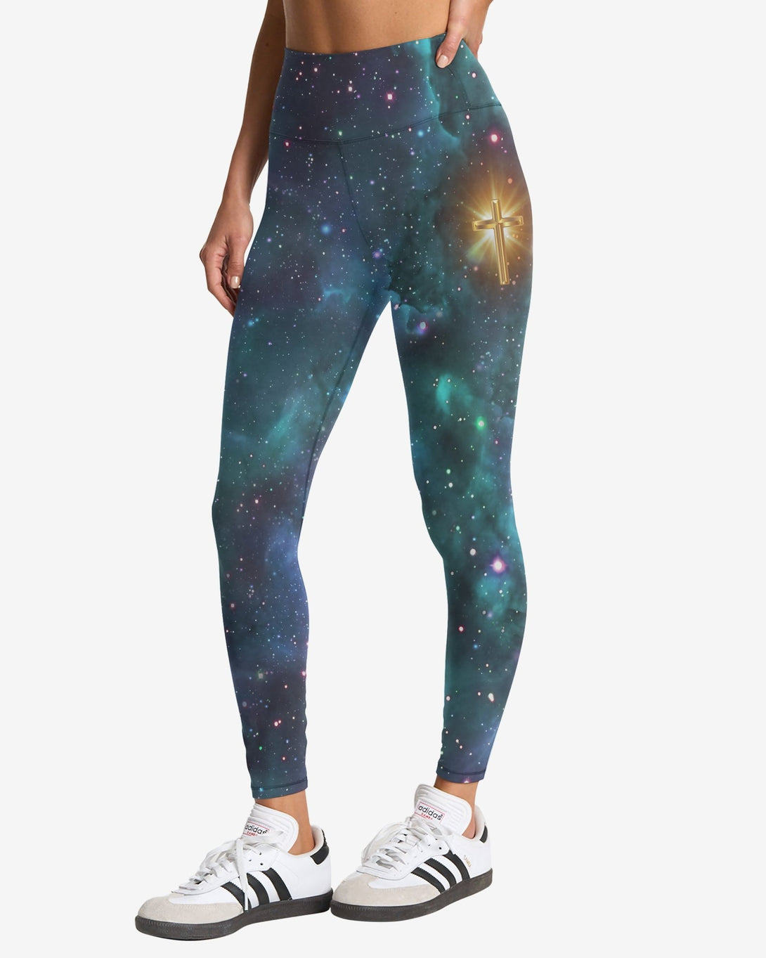 Whoever Drinks The Water I Give Them Will Never Thirst All Over Print Leggings - Christ Color