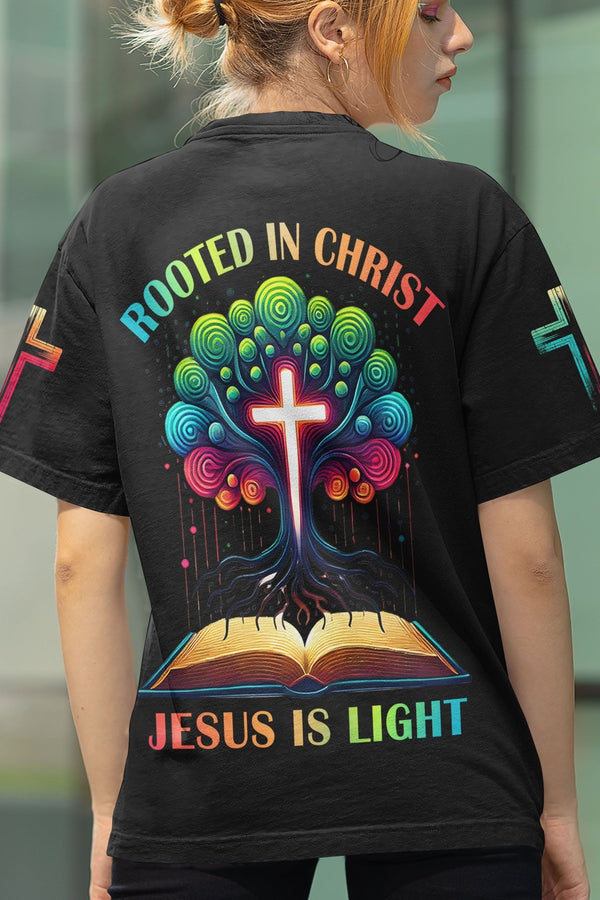 Rooted In Christ Jesus Is Light All Over Print T-shirt - Christ Color