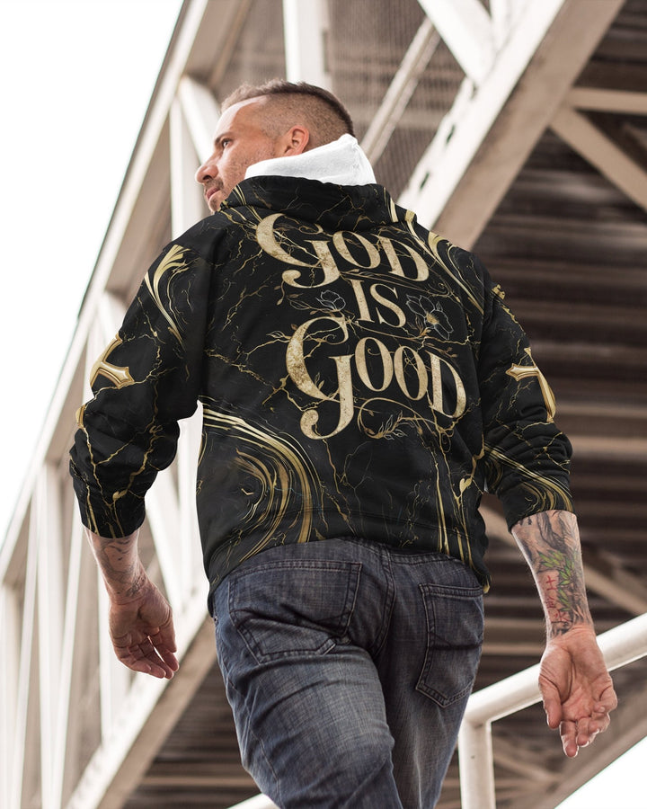 God Is Good All Over Print Zip Hoodie - Christ Color