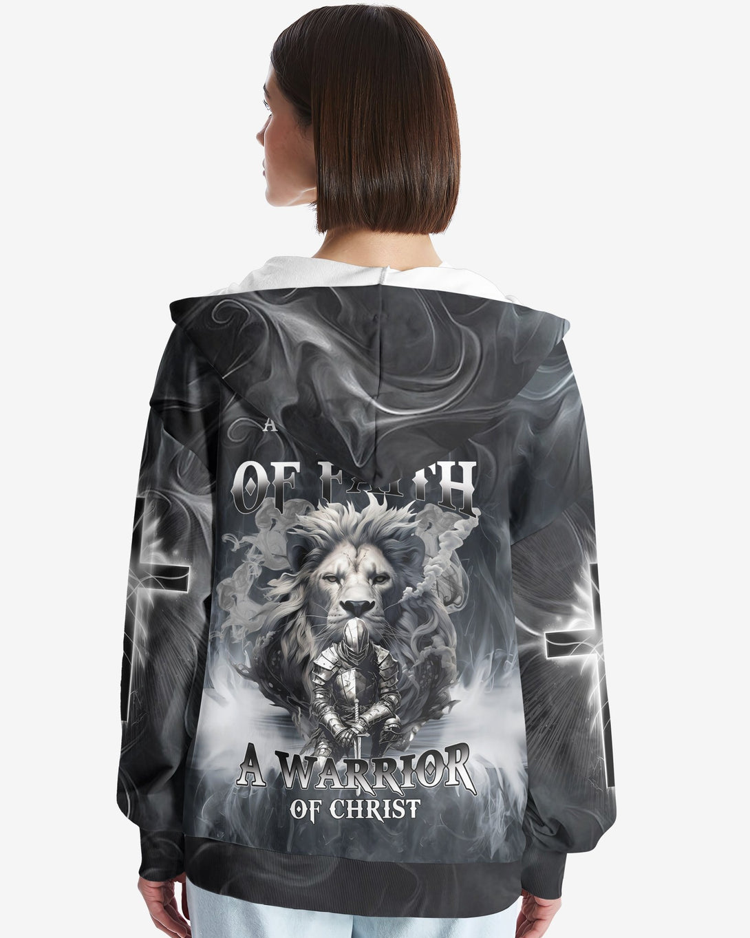 A Child Of God A Man Of Faith All Over Print Zip Hoodie - Christ Color