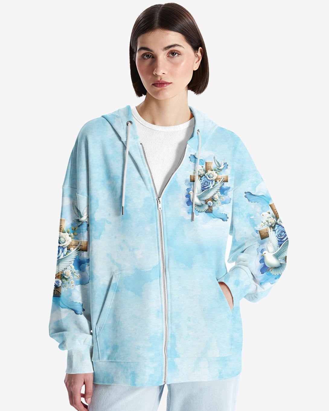 Lord Stood With Me And Gave Me Strength All Over Print Zip Hoodie - Christ Color