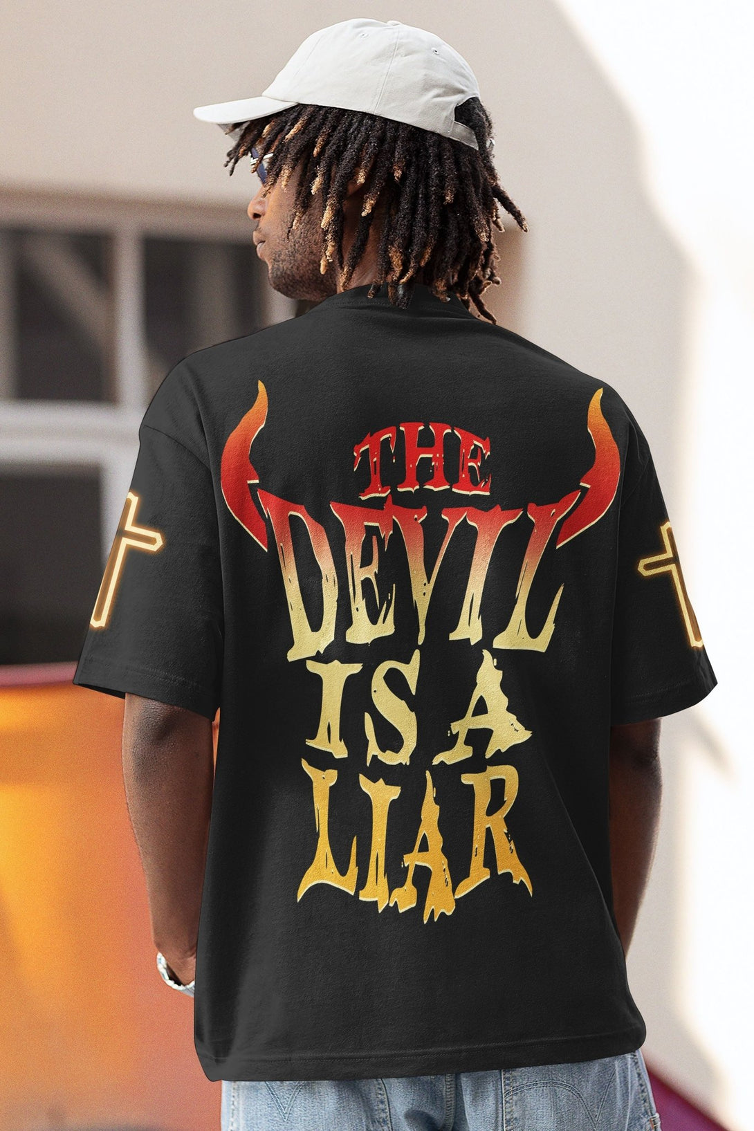 The Devil Is A Liar All Over Print T-shirt - Christ Color