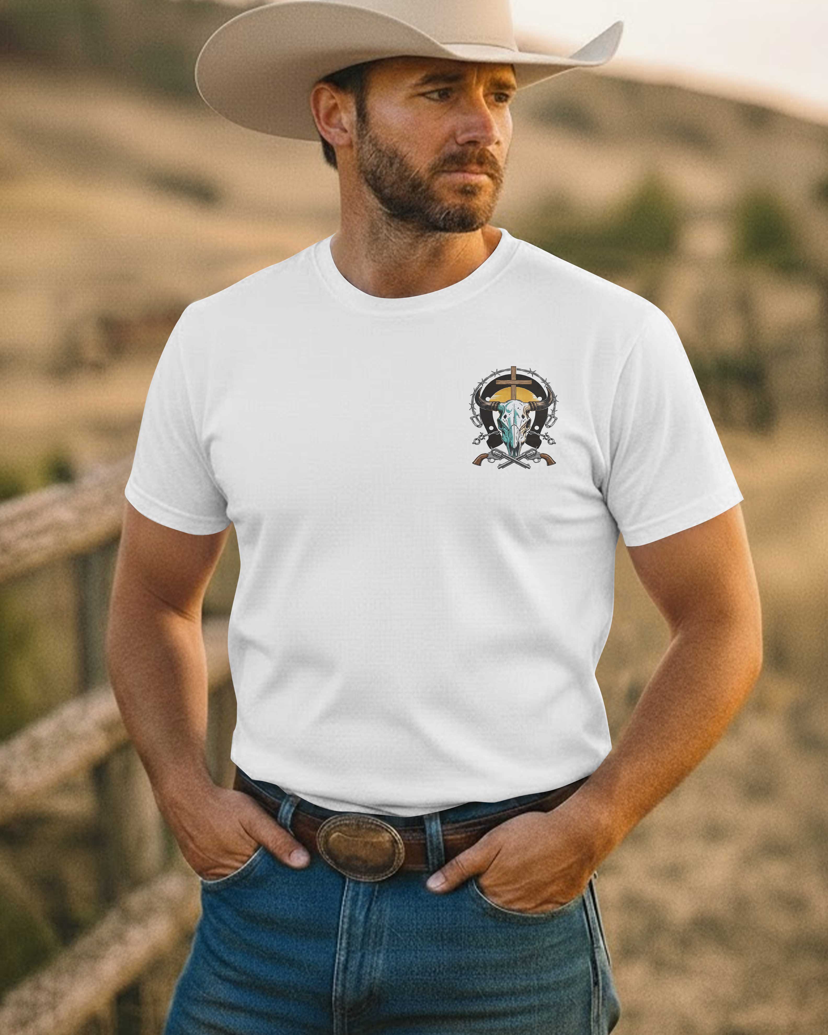 Just A Man Of Grit Grace And Gun Smoke T-Shirt
