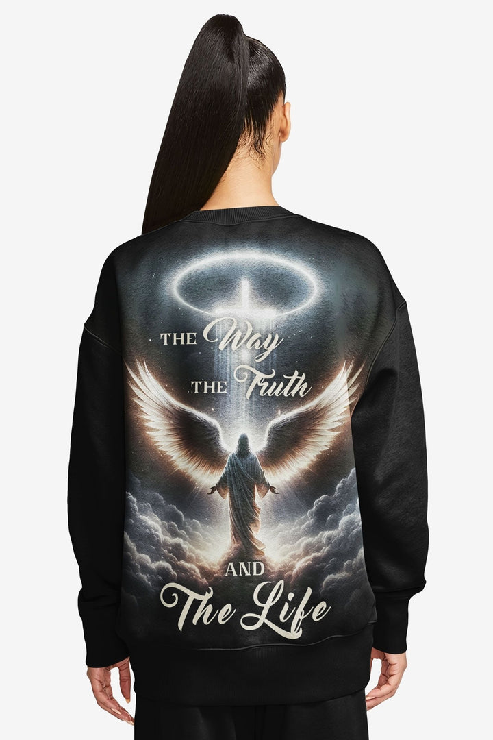 The Way The Truth And The Life All Over Print Sweater - Christ Color