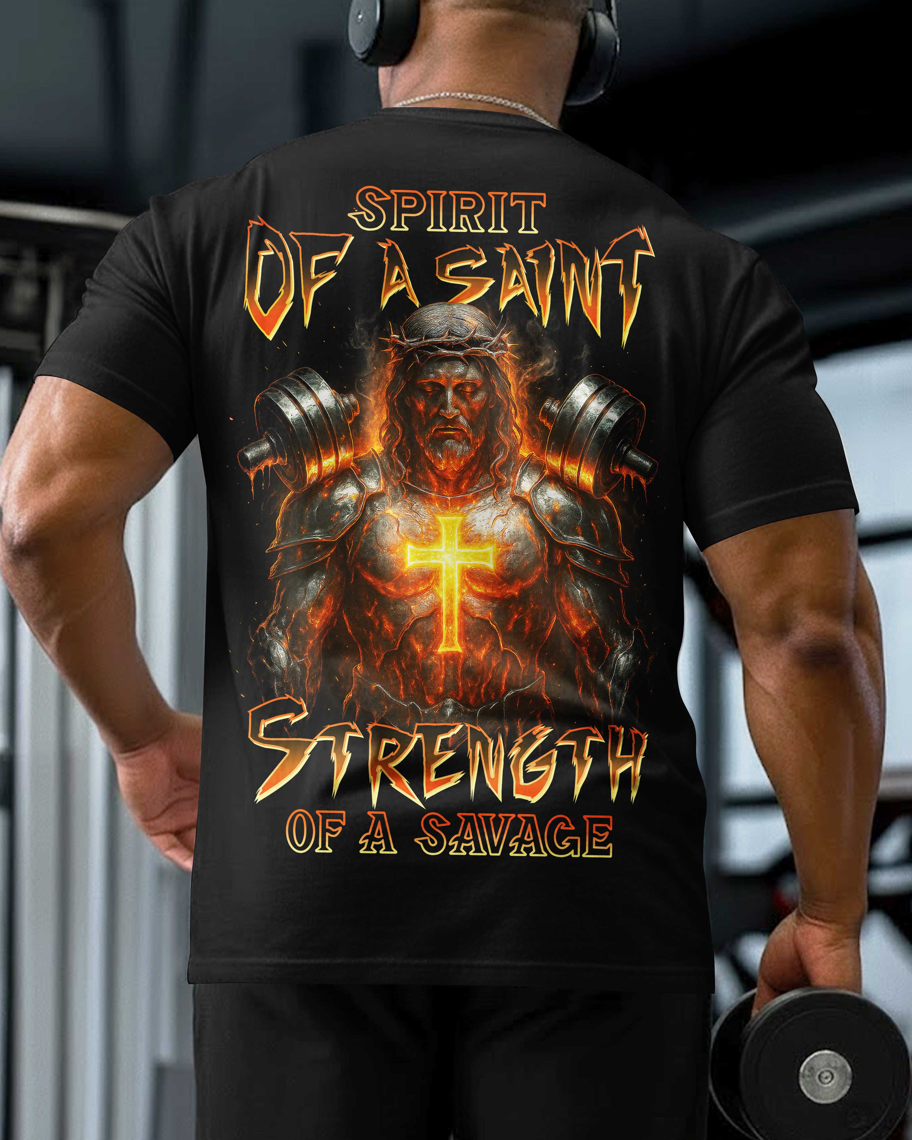 Spirit Of A Saint Strength Of A Savage All Over Print T-Shirt