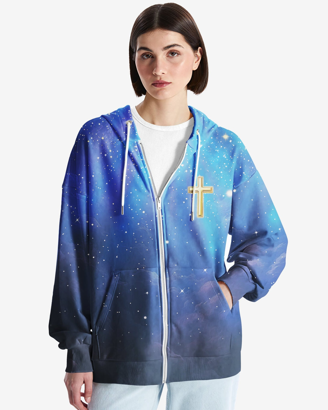 Faith Can Move Mountains All Over Print Zip Hoodie - Christ Color