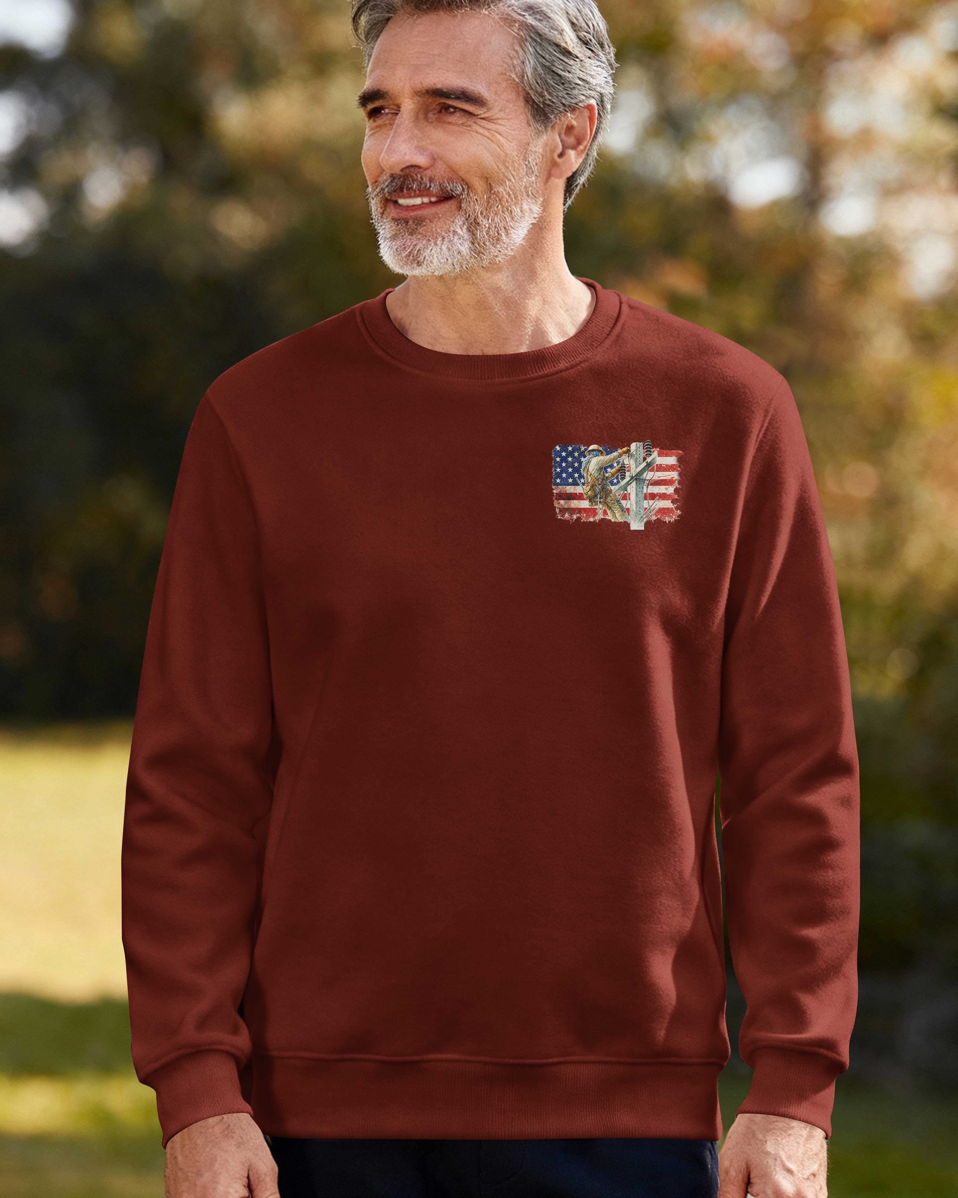 Retired Lineman Built By Grit Blessed By God Sweater