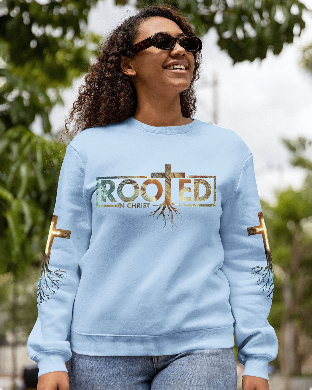 Woman Of Faith Rooted In Christ All Over Print Sweater - Christ Color