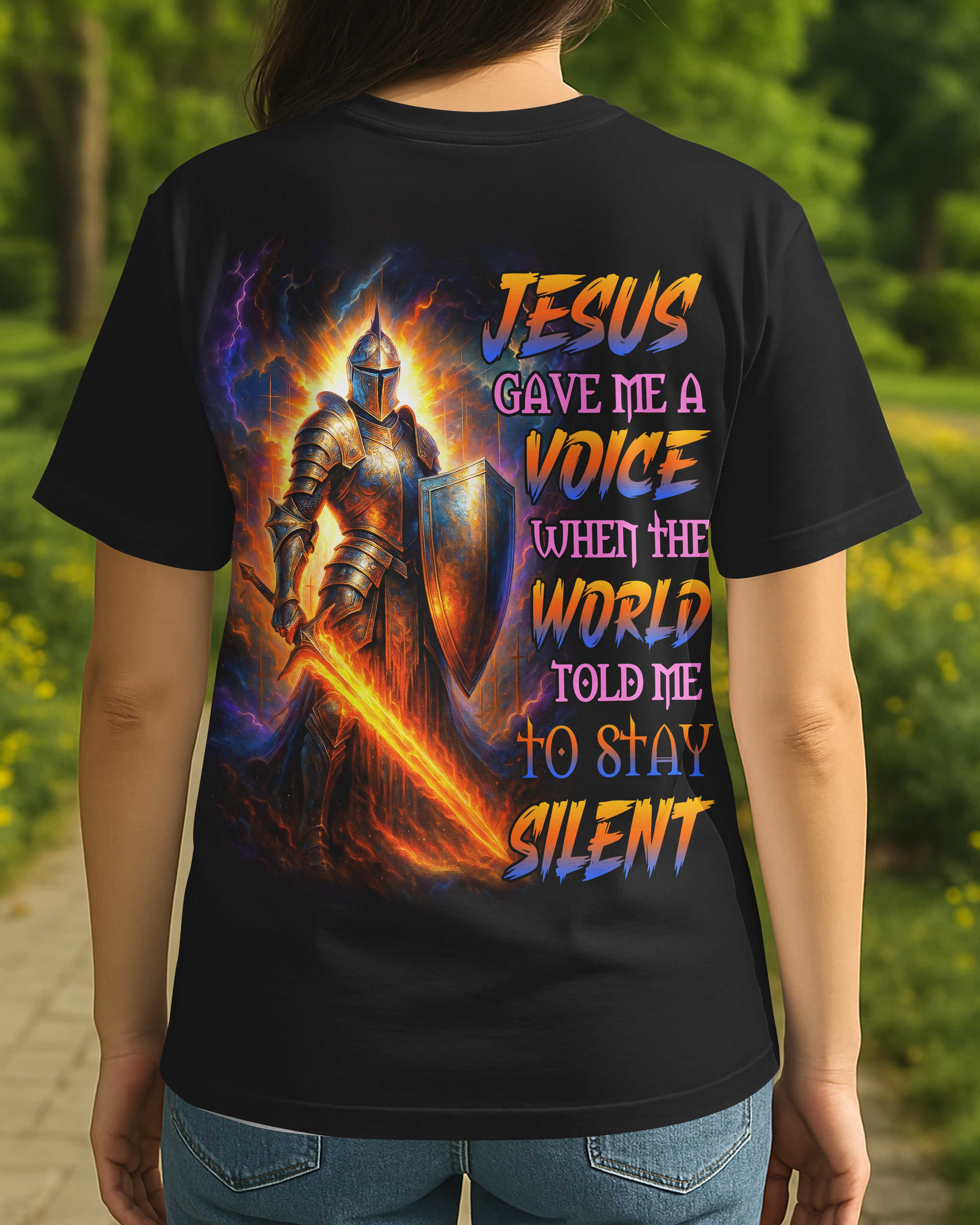 Jesus Gave Me A Voice When The World Told Me To Stay Silent All Over Print T-Shirt
