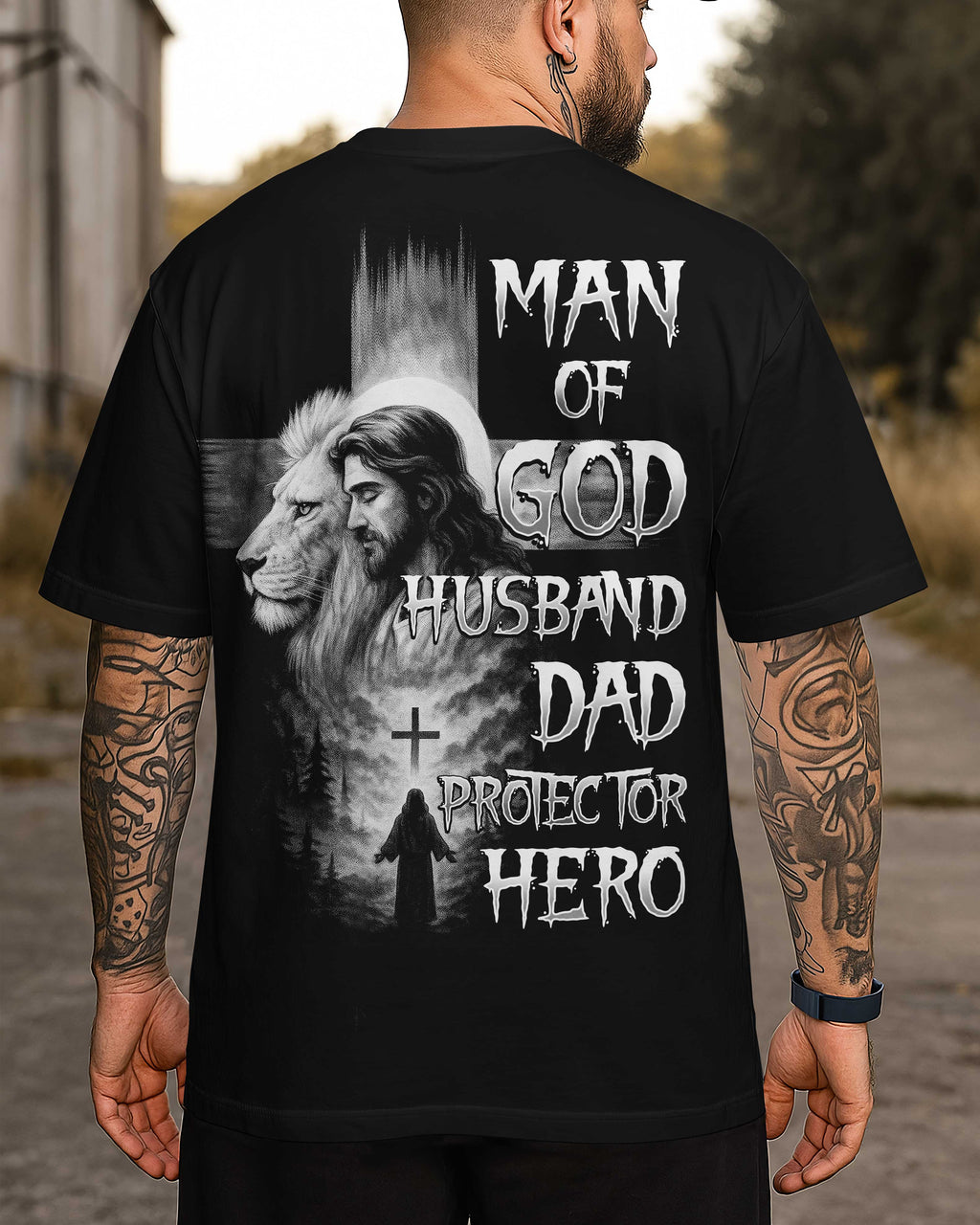 Man Of God Husband Dad Protector Hero T-Shirt