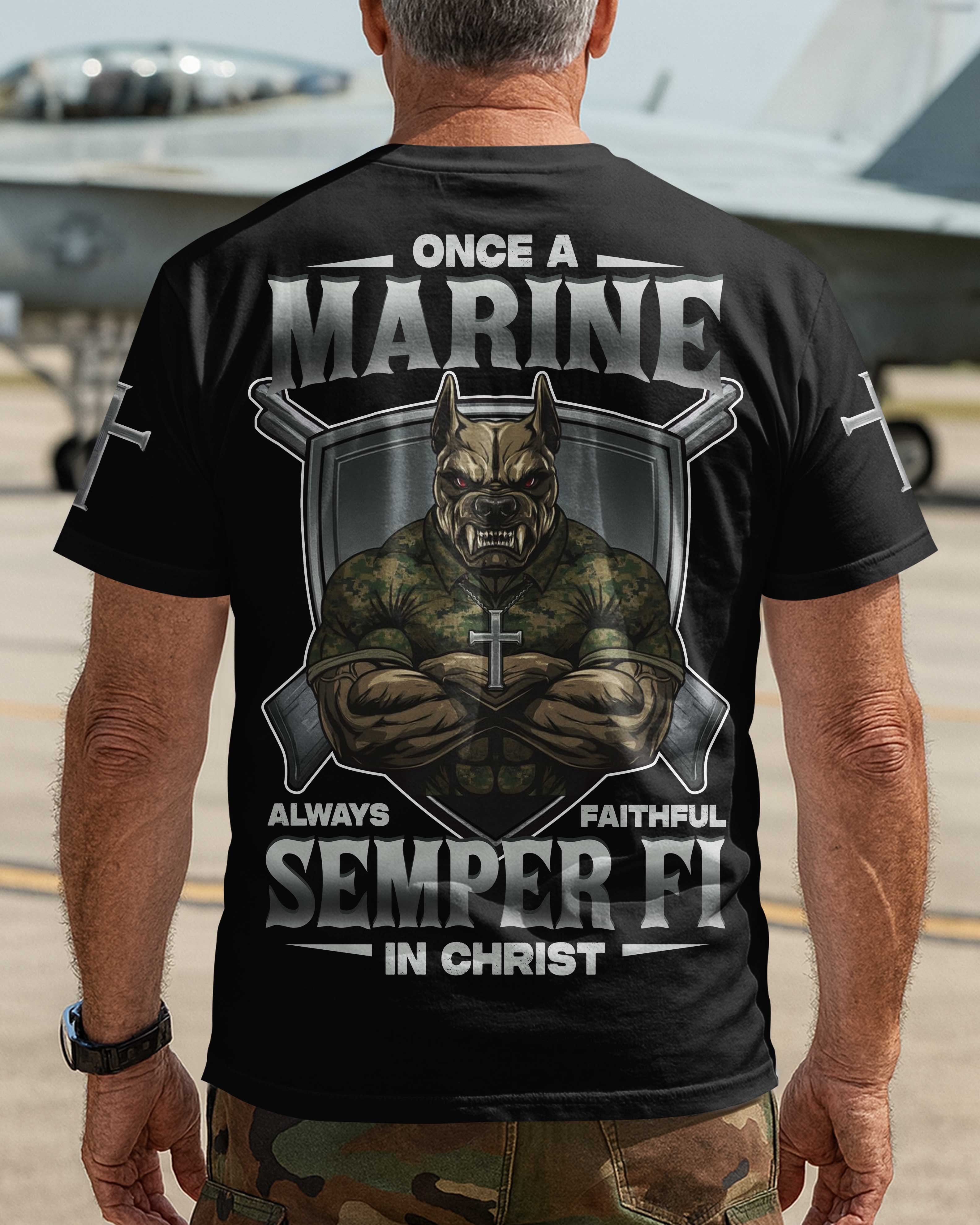 Once A Marine Always Faithful Semper Fi In Christ T-Shirt