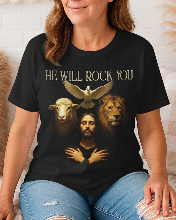 He Will Rock You All Over Print T-Shirt